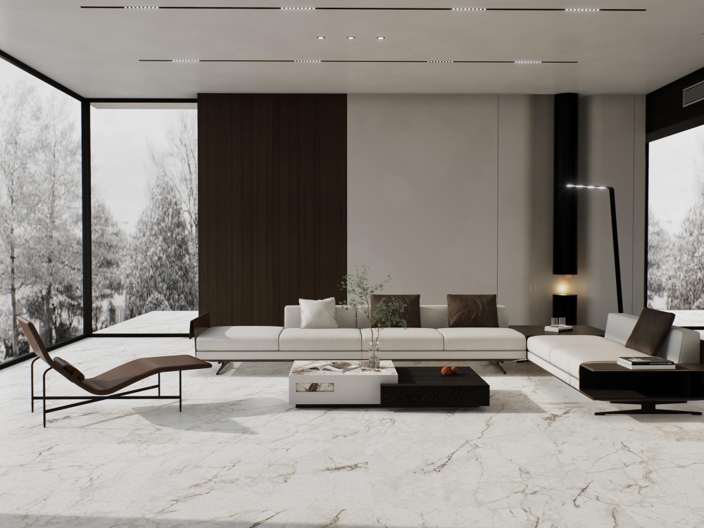 spc ลายหิน ห้องนั่งเล่นสไตล์ Luxury